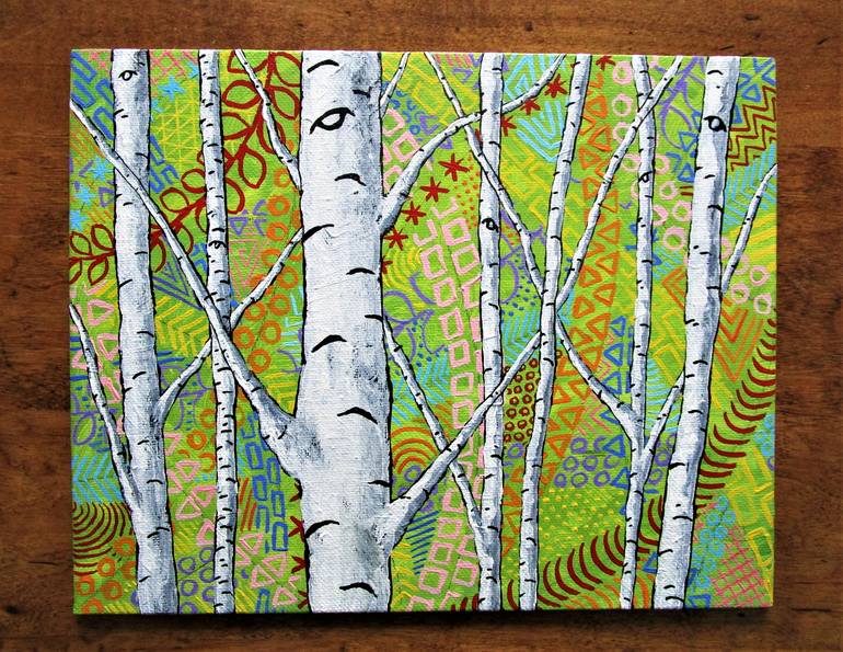 Original Pop Art Tree Painting by Mike Kraus