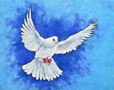 Dove (ORIGINAL ACRYLIC PAINTING) 8" x 10" by Mike Kraus - art thumb