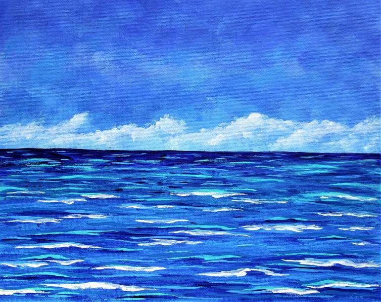 On the Shore of Lake Huron ORIGINAL ACRYLIC PAINTING 8 x 10 by