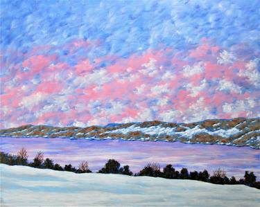 *Skaneateles Lake (ORIGINAL ACRYLIC PAINTING) 16" x 20" by Mike Kraus - art finger lakes ny upstate new york rochester syracuse mother's day thumb