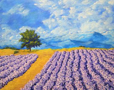 Lavender In Provence (original painting) 8" x 10" by Mike Kraus thumb