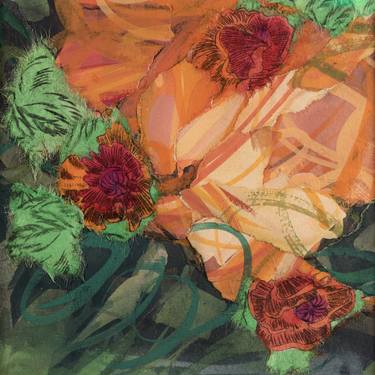Original Abstract Floral Collage by Christine Mercer Kraft