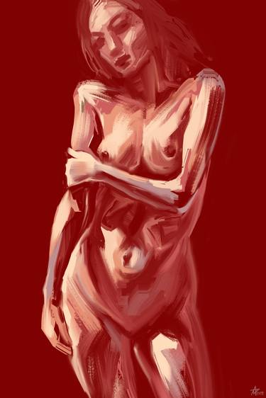 Print of Expressionism Nude Digital by Munir Akhmejanov