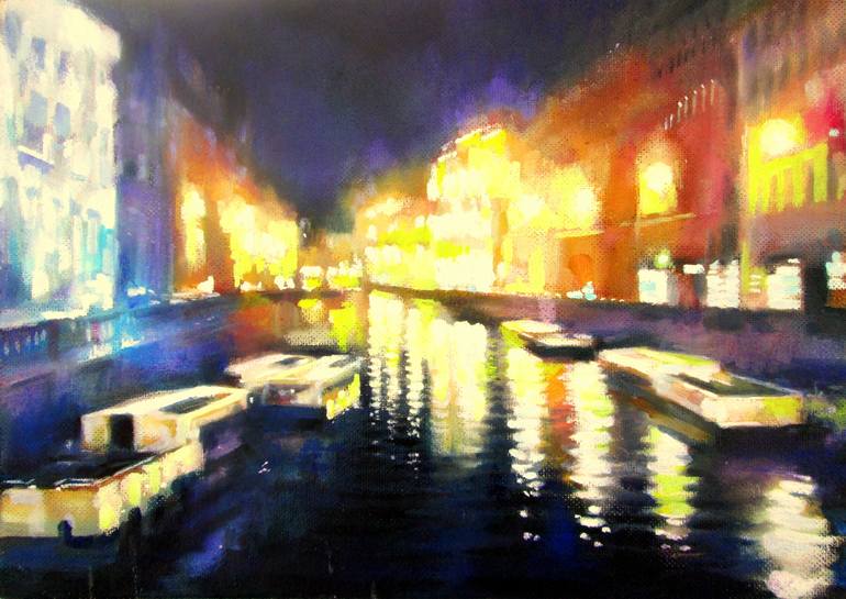 Original Expressionism Cities Painting by Igor Pautov