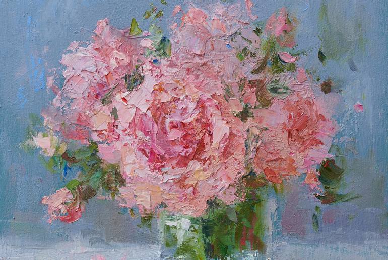 Original Impressionism Floral Painting by Oksana Johnson