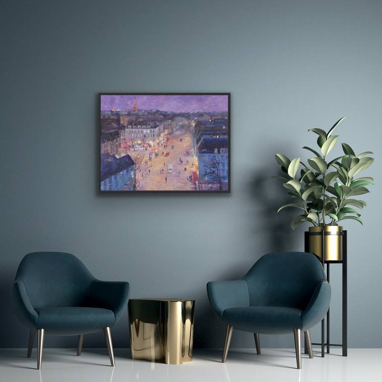 Original Impressionism Cities Painting by Oksana Johnson