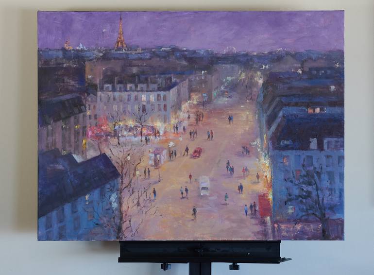 Original Impressionism Cities Painting by Oksana Johnson