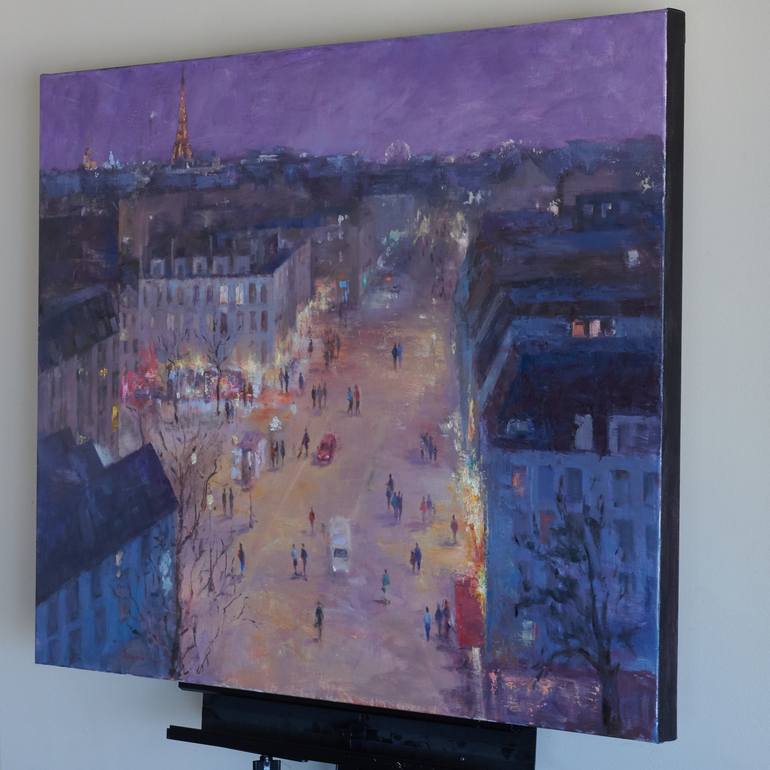 Original Impressionism Cities Painting by Oksana Johnson