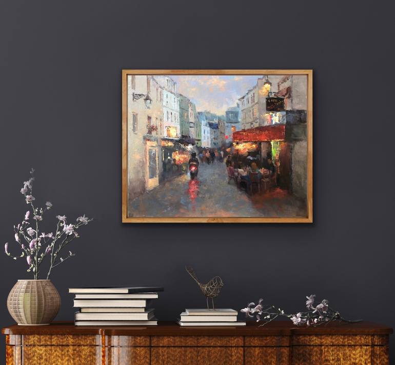 Original Impressionism Cities Painting by Oksana Johnson