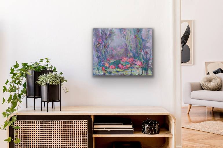 Original Impressionism Garden Painting by Oksana Johnson
