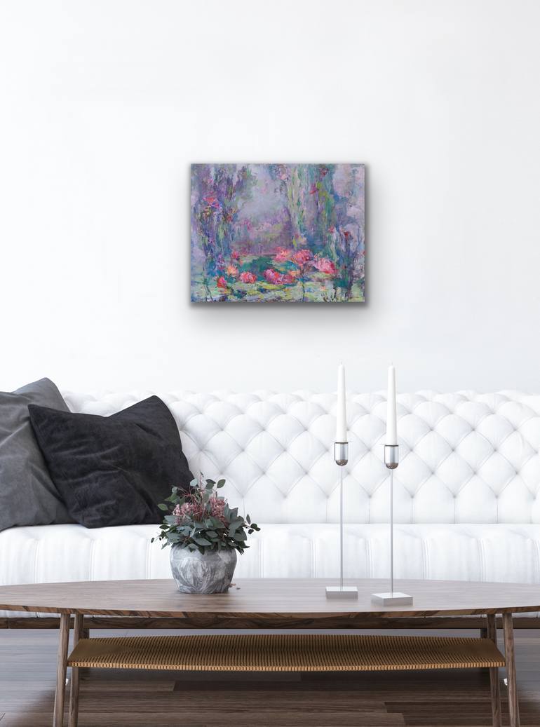 Original Impressionism Garden Painting by Oksana Johnson