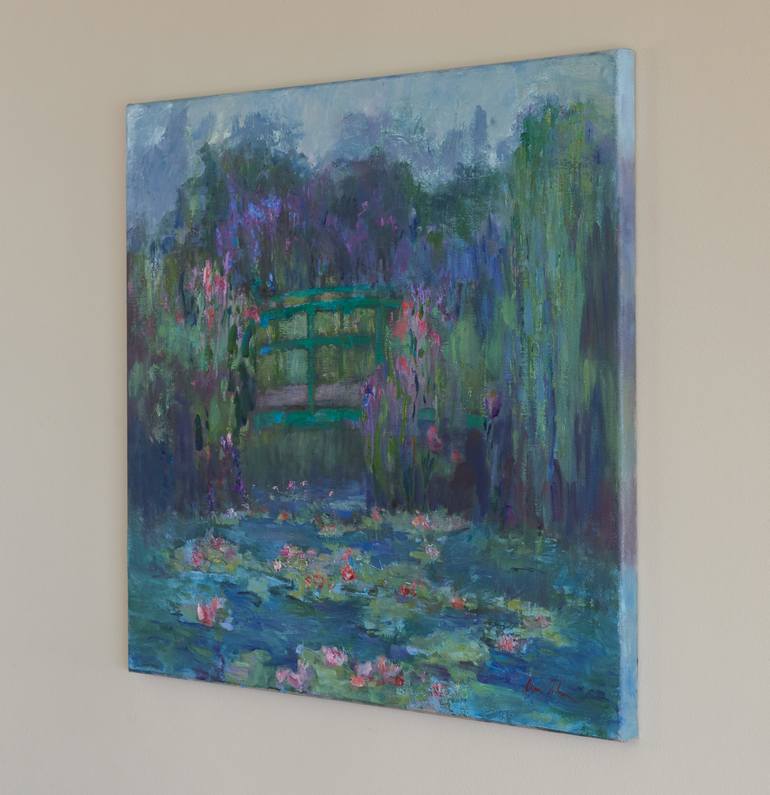 Original Impressionism Garden Painting by Oksana Johnson