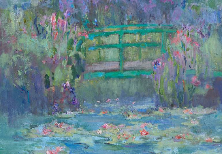 Original Impressionism Garden Painting by Oksana Johnson