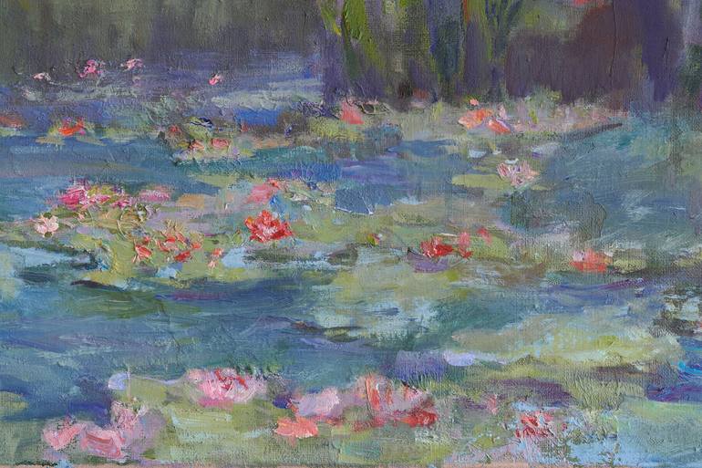 Original Impressionism Garden Painting by Oksana Johnson