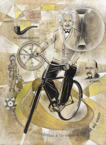 Albert Einstein on Bicycle thumb
