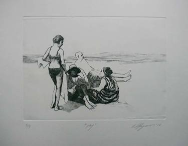 Original Beach Printmaking by Nilay SAYRAV