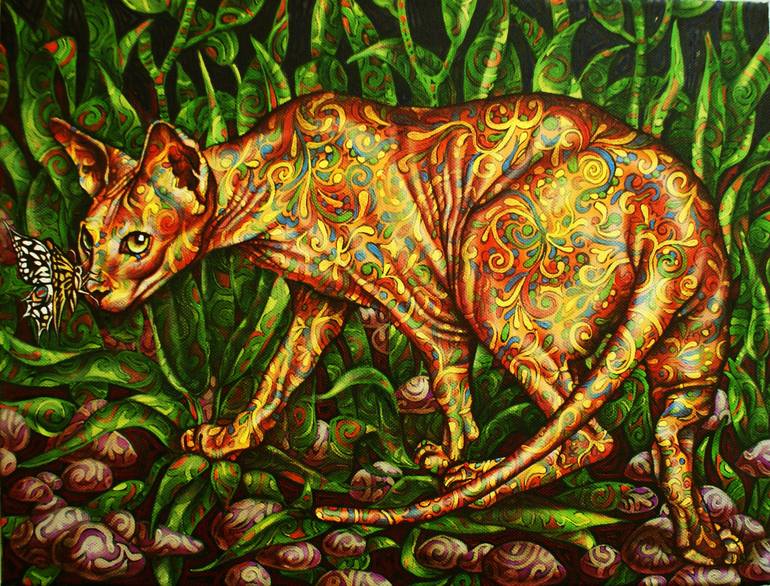 Cat. Sold. Painting by Jekaterina Razina | Saatchi Art