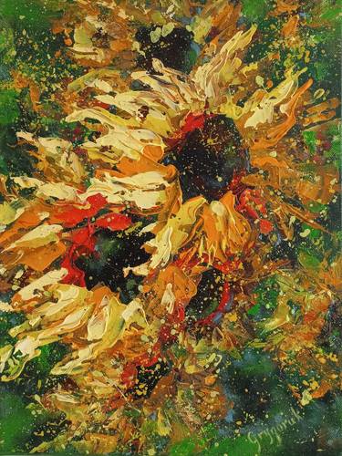 Original Abstract Floral Paintings by Galina Grygoruk