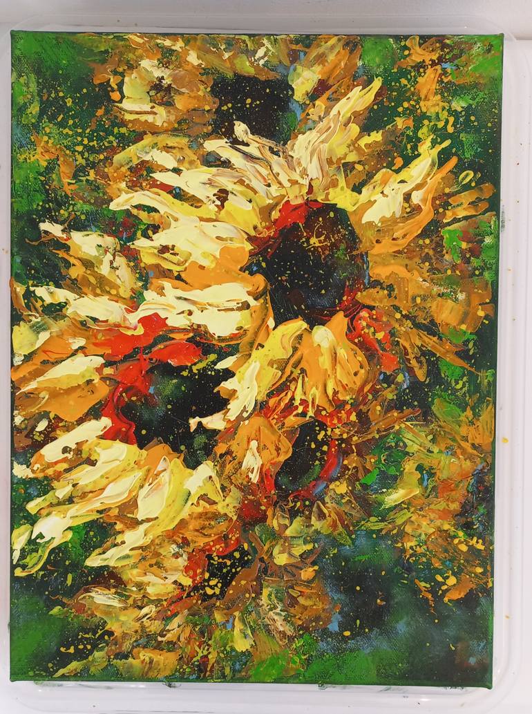 Original Abstract Floral Painting by Galina Grygoruk