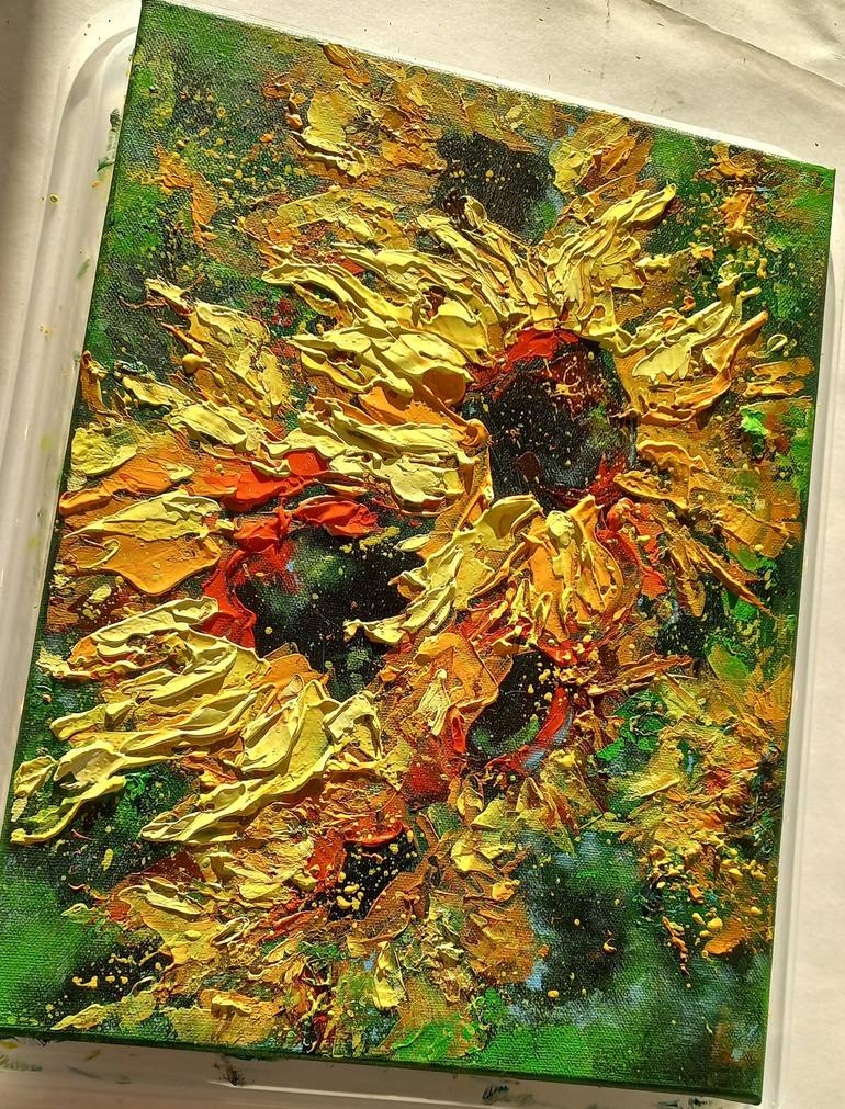 Original Abstract Floral Painting by Galina Grygoruk