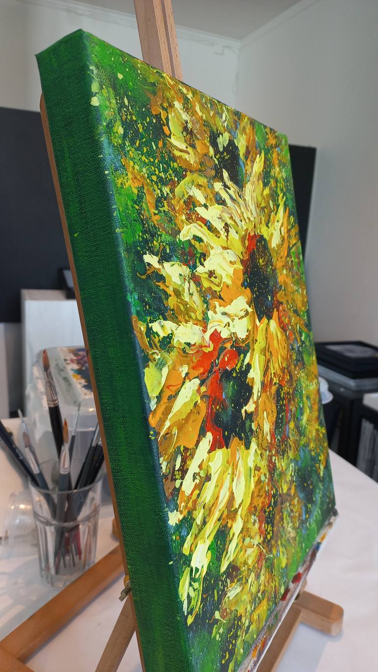 Original Abstract Floral Painting by Galina Grygoruk