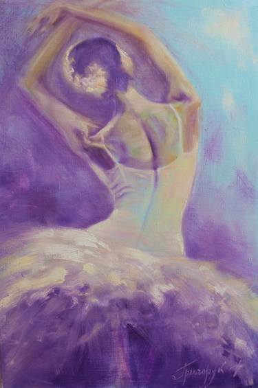 Ballerina Original Oil Painting - "Swan Song" thumb