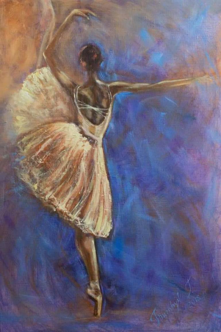 Ballerina Original Oil Painting - Point of Support Painting by Galina ...