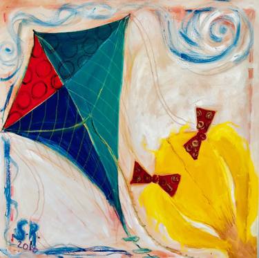 Girl And A Kite Painting By Susana Rapallo Saatchi Art