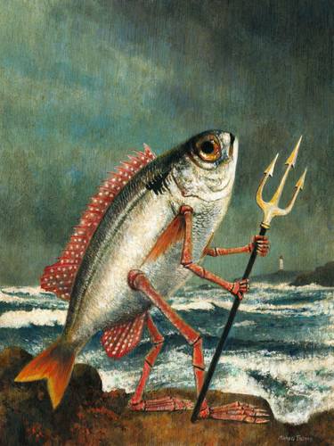Print of Surrealism Fish Paintings by Michael Thomas