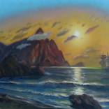 Seascape at sunset of the day by Valentina Boiko