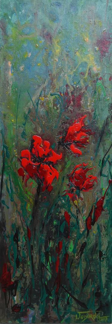 Original Abstract Expressionism Floral Paintings by Iglika Todorova