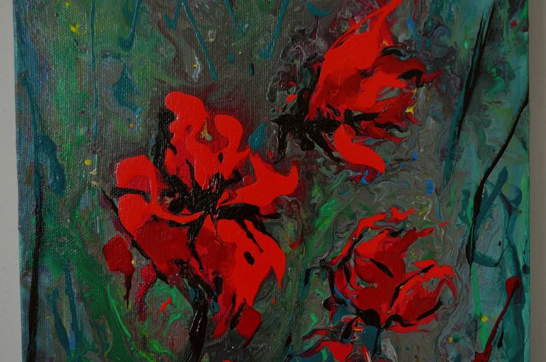 Original Abstract Expressionism Floral Painting by Iglika Todorova