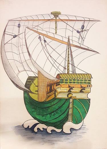 Original Ship Drawings by Viola Debel