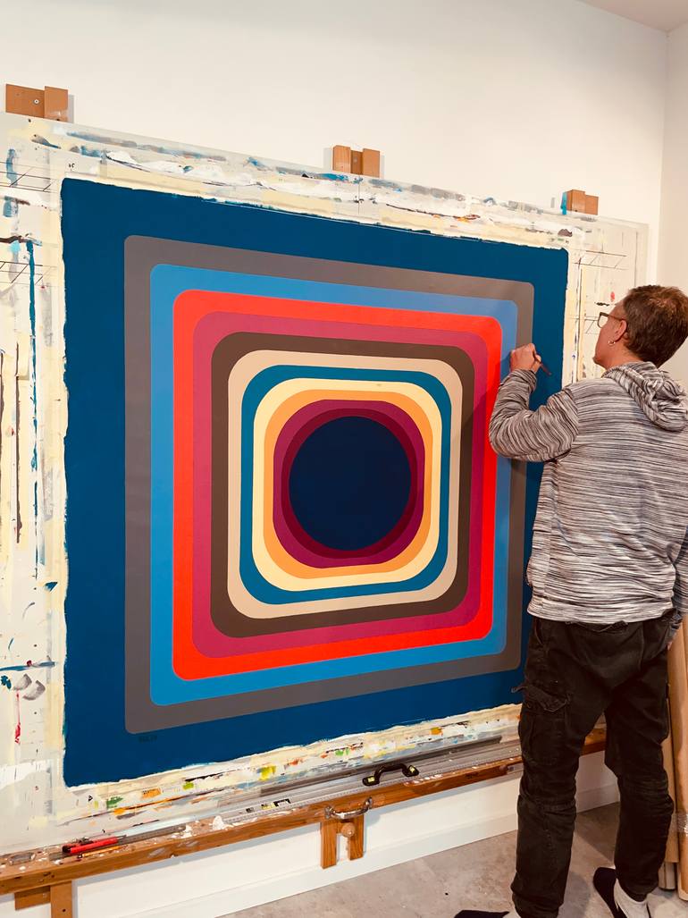 Original Abstract Geometric Painting by Ariel Zachor