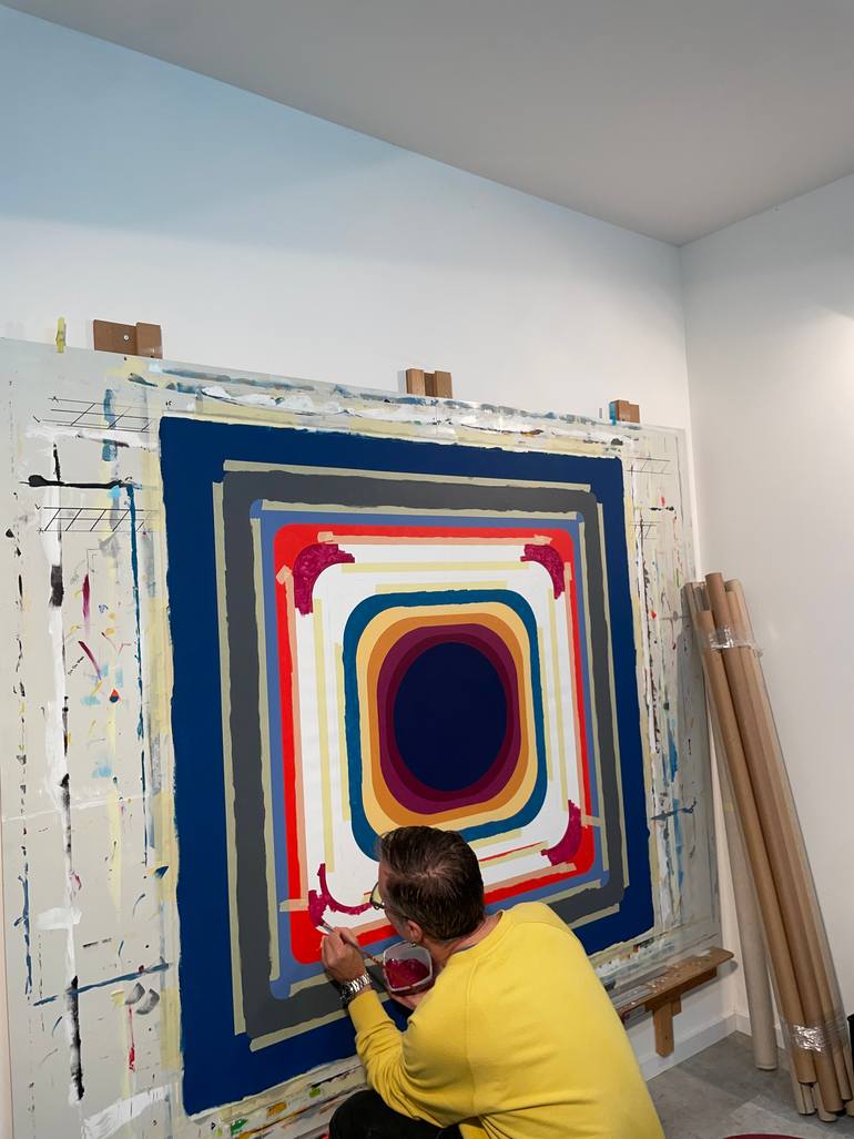 Original Abstract Geometric Painting by Ariel Zachor