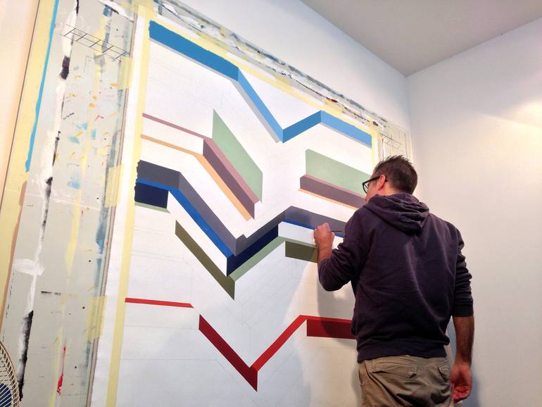 Original Conceptual Geometric Painting by Ariel Zachor