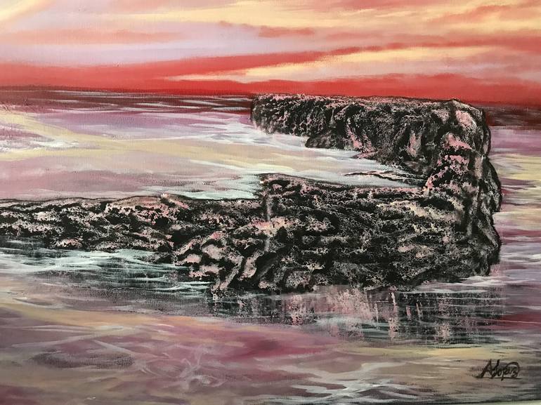 Original Expressionism Seascape Painting by Alicia Lopez