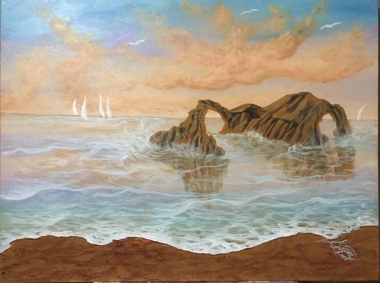 Original Expressionism Seascape Painting by Alicia Lopez