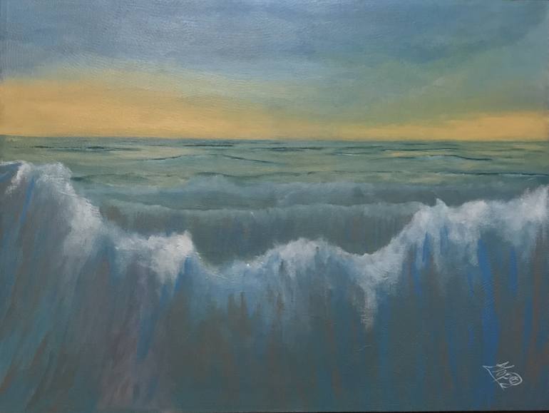 Original Impressionism Seascape Painting by Alicia Lopez