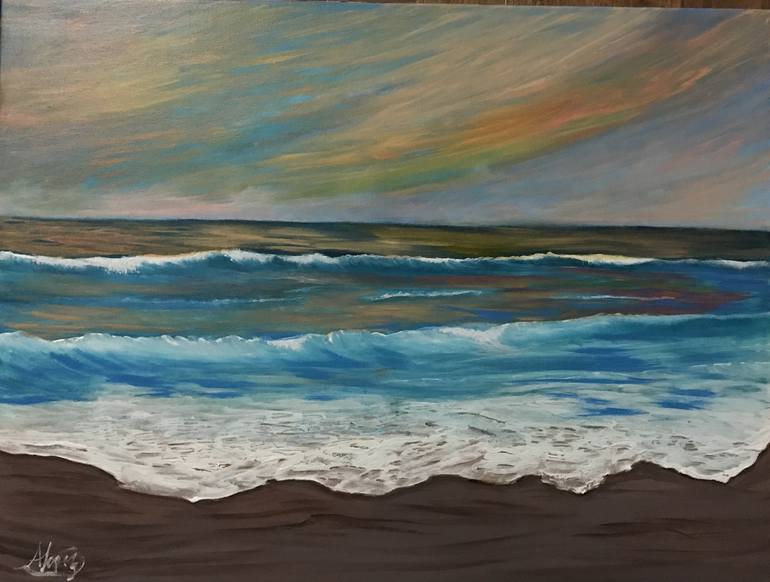 Original Impressionism Seascape Painting by Alicia Lopez