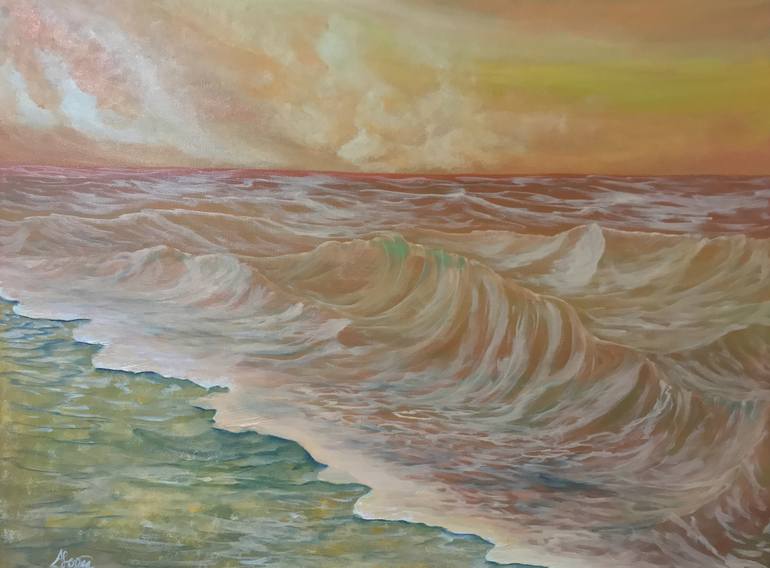 Original Expressionism Seascape Painting by Alicia Lopez