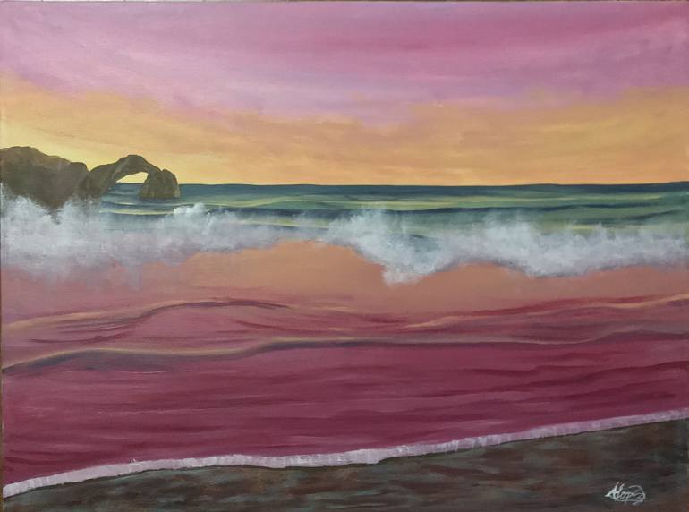 Original Expressionism Seascape Painting by Alicia Lopez