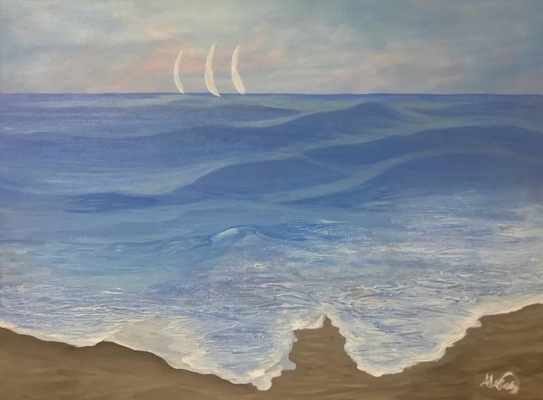 Original Expressionism Seascape Painting by Alicia Lopez