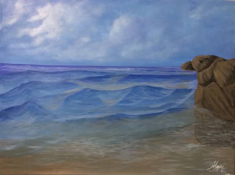 Original Expressionism Seascape Painting by Alicia Lopez