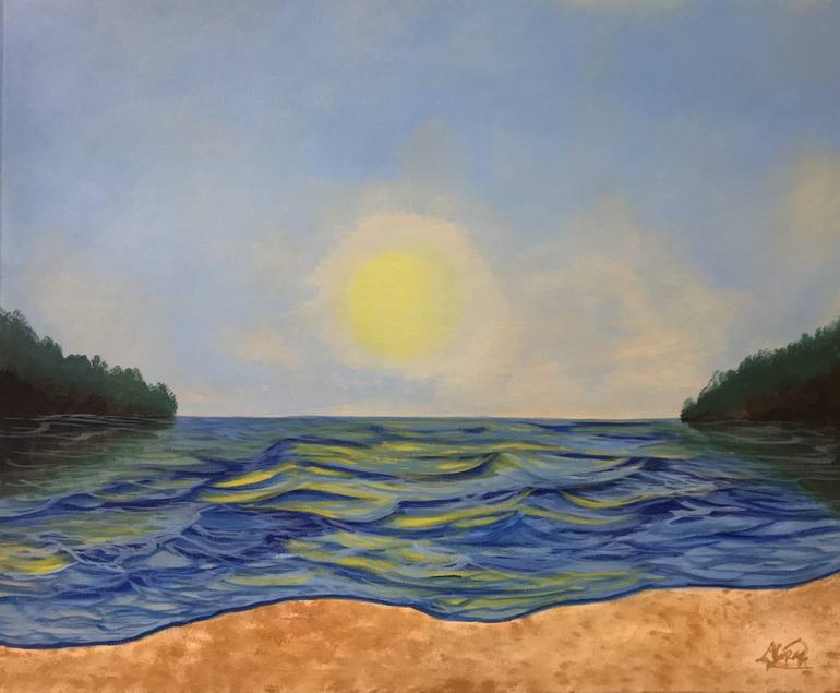 Original Fine Art Seascape Painting by Alicia Lopez