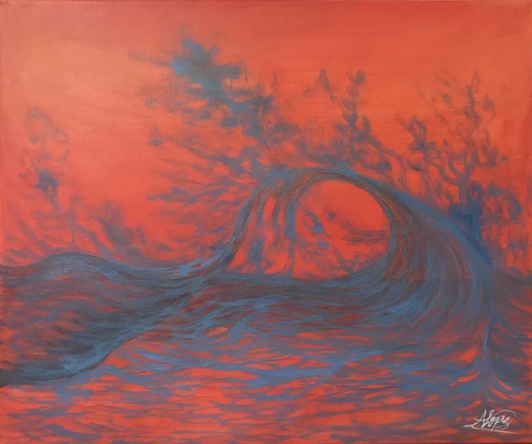 Original Abstract Expressionism Seascape Painting by Alicia Lopez