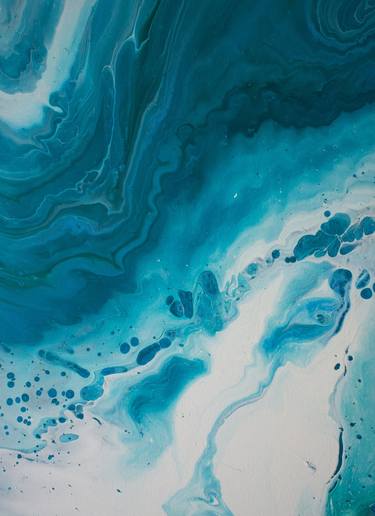 Print of Abstract Water Paintings by Olesia Hlukhovska