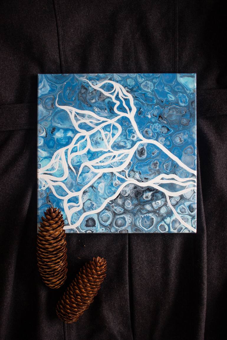 Original Abstract Botanic Painting by Olesia Hlukhovska