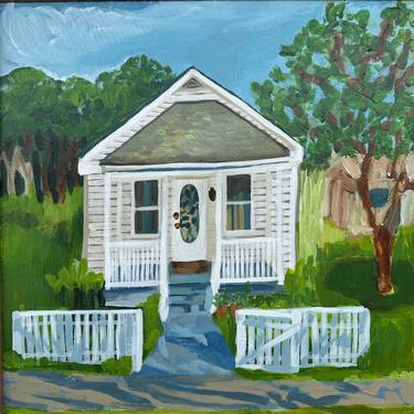 Original Folk Home Painting by Beverly Woodhall