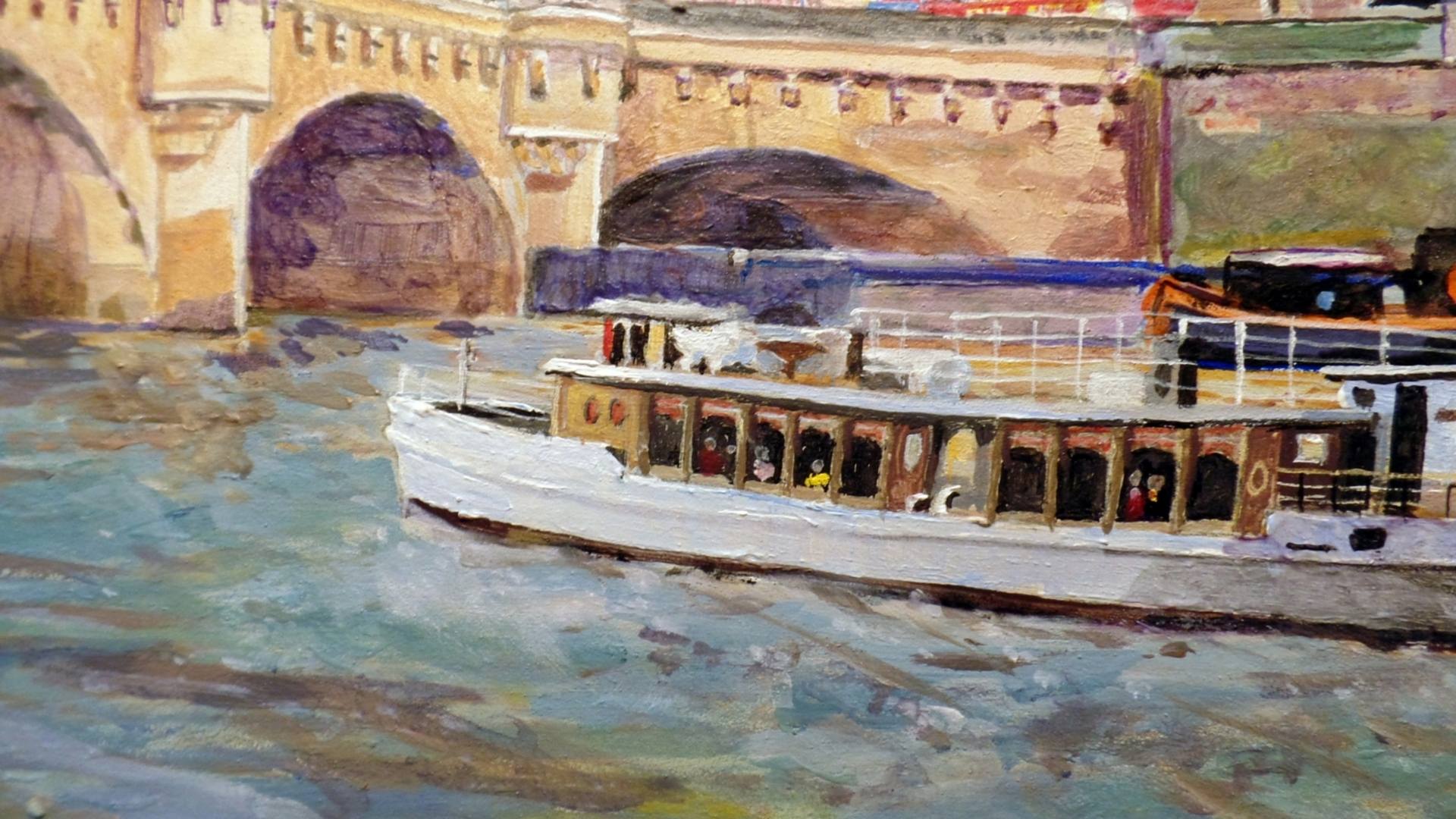 ▷ Pont Neuf, Paris by Armand, 1943, Painting